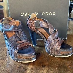 RAG & BONE Brown Platform Sandals 37